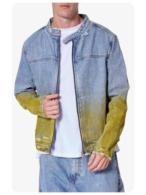 mnml Gradient Zip Denim Jacket sz XXL